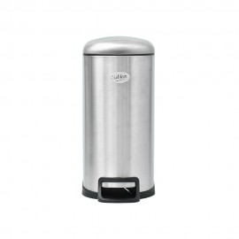 Bote de basura de acero inoxidable con pedal Sablón® de 10 L color plata