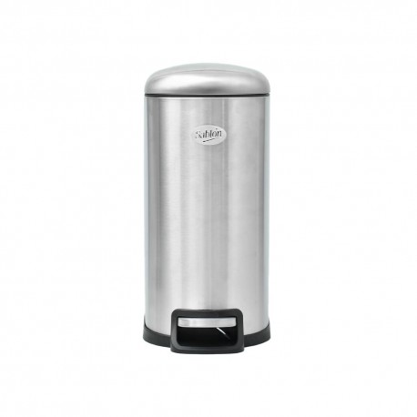 Bote de basura de acero inoxidable con pedal Sablón® de 10 L color plata