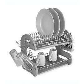 Escurridor para trastes de cromo Home Basics® color gris