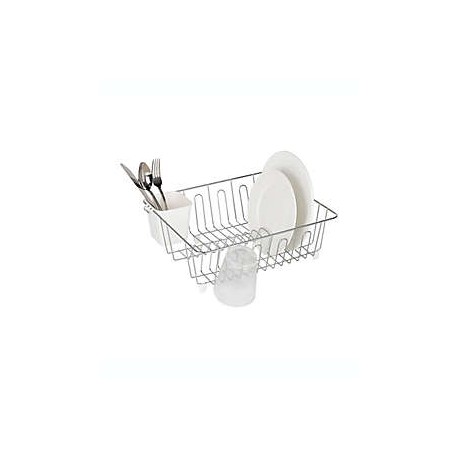 Escurridor de hierro chico Simply Essential® color cromo/blanco