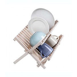 Escurridor para trastes de bambú Squared Away™ plegable