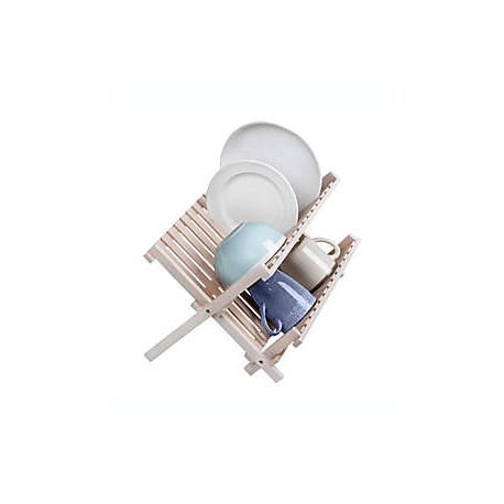 Escurridor para trastes de bambú Squared Away™ plegable