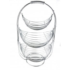 Frutero de 3 niveles Home Ideas® cromado