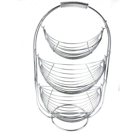 Frutero de 3 niveles Home Ideas® cromado