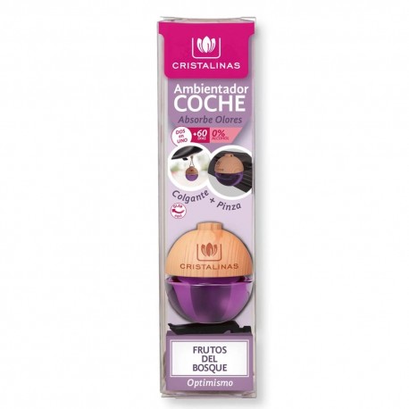 Ambientador para coche Cristalinas™ con pinza aroma frutos del bosque