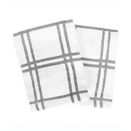 Trapos de cocina Our table™ a cuadros color gris