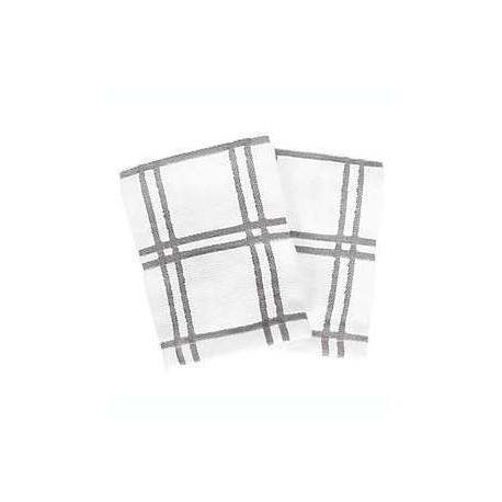 Trapos de cocina Our table™ a cuadros color gris
