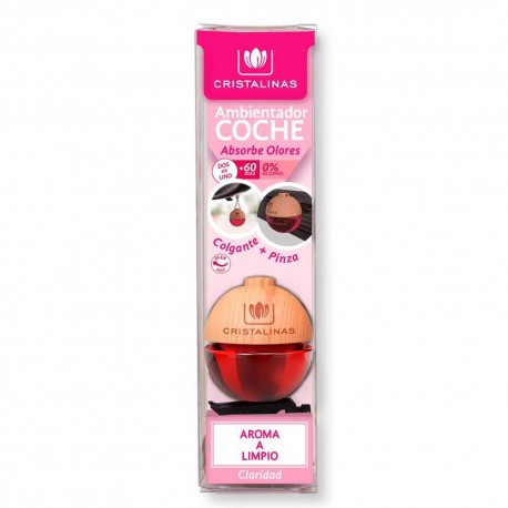 Ambientador para coche Cristalinas™ con pinza aroma a limpio