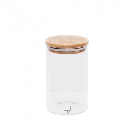 Frasco de vidrio con tapa de bambú The Cabinet™ de 950 mL