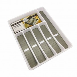 Organizador de cubiertos de plástico Good & Good® blanco/gris