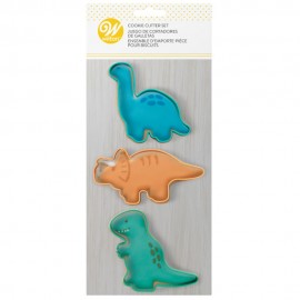 Set de cortadores de galletas de acero Wilton® dinosaurios, 3 piezas