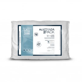 Almohadas estándar de algodón Stefano Zanni Collection firmes color blanco, Set de 2 pzas.