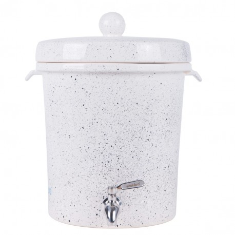 Filtro de agua mediano de cerámica Ecofiltro® 8L color blanco con puntos