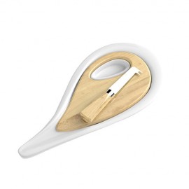 Tabla para quesos de madera Drop con cuchillo