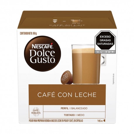 Cápsulas de café con leche Nescafé® Dolce Gusto®, 16 piezas