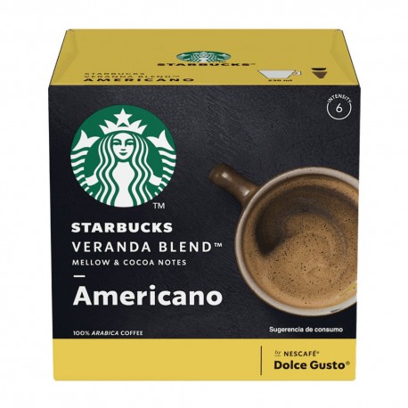 Cápsulas de café Americano Veranda Blend Nescafé® Dolce Gusto® Starbucks®, 12 piezas