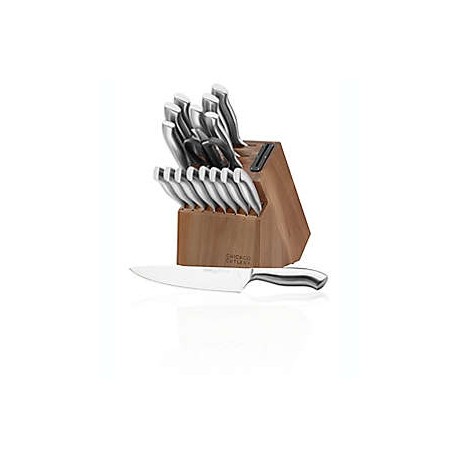 Cuchillos de acero de alto carbono Chicago Cutlery® Insignia de acero con base, Set de 18 piezas