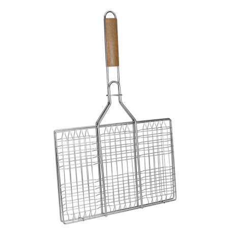 Rejilla para asar hamburguesas de acero inoxidable Metaltex en parrilla