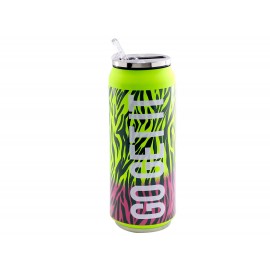Vaso de acero inoxidable térmico Running Decora Go Get It color amarillo/rosa, 500 mL