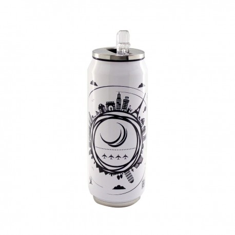 Termolata Running Decora® con Popote de 500 mL en blanco