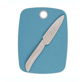 Tabla para picar y cuchillo Our Table™ color azul/ gris