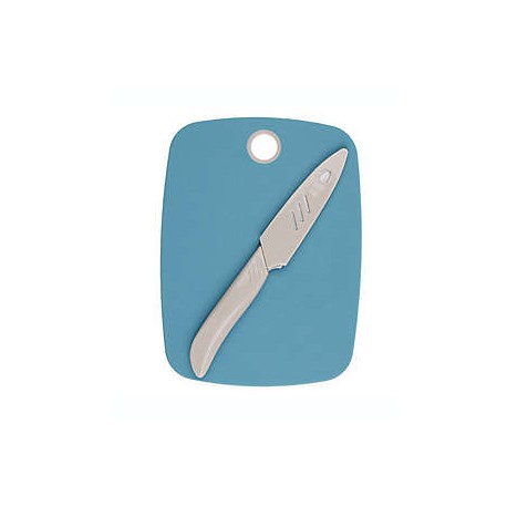 Tabla para picar y cuchillo Our Table™ color azul/ gris