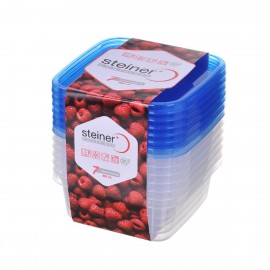 Contenedores de alimentos de plástico Steiner® de 600 mL, 7 piezas