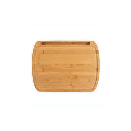 Tabla para cortar de bambú Simply Essential™ con ranura para tablet o celular
