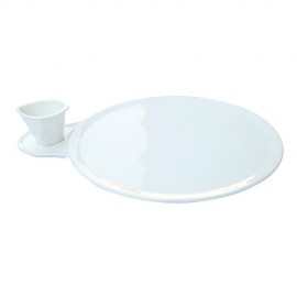 Plato de servicio de porcelana con ramequin