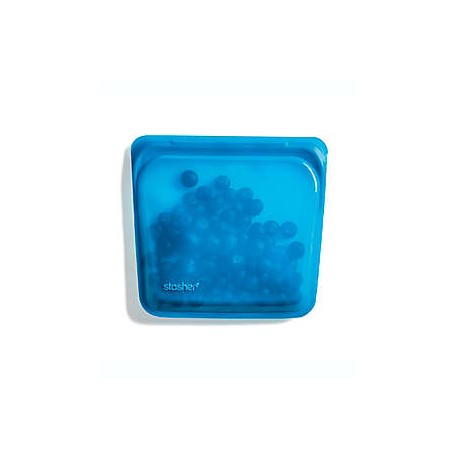 Bolsa para alimentos de silicón Stasher reutilizable color mora azul