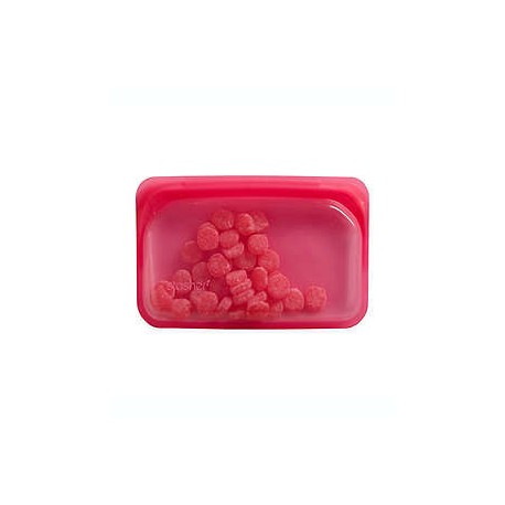 Bolsa para alimentos de silicón Stasher reutilizable, 292.77 mL color frambuesa