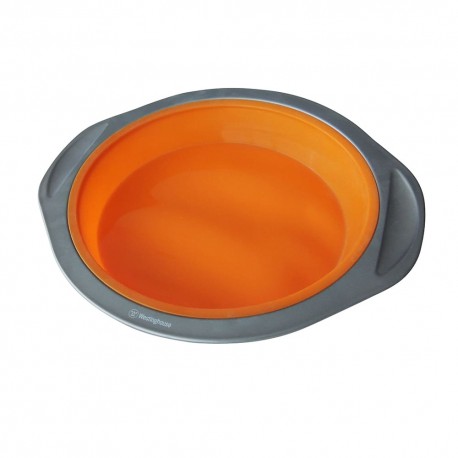 Molde redondo para hornear de silicón Westinghouse® con marco de aluminio, color naranja