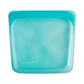 Bolsa para alimentos de silicón Stasher reutilizable, 443.6 mL color aqua