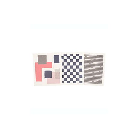 Trapos de cocina de algodón Simply Essential™ color salmón/gris, 3 piezas