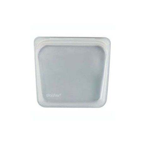 Bolsa para alimentos de silicón Stasher reutilizable, 443.6 mL transparente