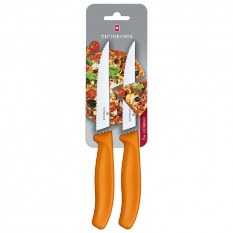 Cuchillos para pizza de acero inoxidable Victorinox® Swiss Classic color naranja