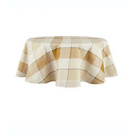 Mantel redondo Bee & Willow™ Tonal plastificado de 1.77 m a cuadros color amarillo