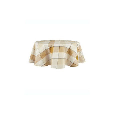 Mantel redondo Bee & Willow™ Tonal plastificado de 1.77 m a cuadros color amarillo
