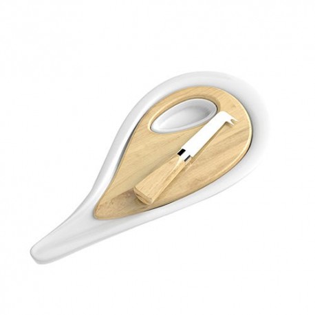 Tabla para quesos de madera Drop con cuchillo