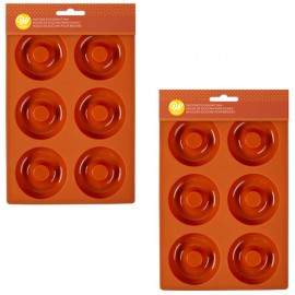 Set de moldes de silicón para donas Wilton® color naranja, 2 piezas