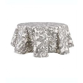 Mantel redondo Bee & Willow™ Paisley plastificado de 1.77 m color gris